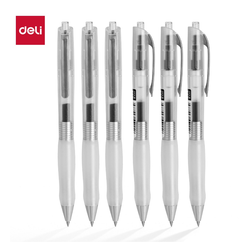 DELI/得力 弧度收口臻顺滑按动商务中性笔 S60Max 颜色:黑；尺寸:60M；笔芯规格:0.5mm子弹头 单位:支