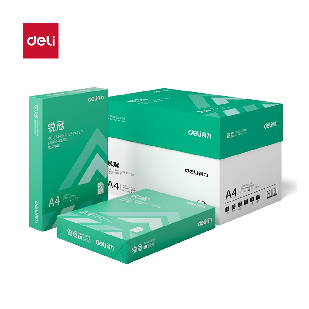 DELI/得力 锐冠复印纸A4 ZF801 颜色:混；尺寸:A4；克重:80g 单位:包