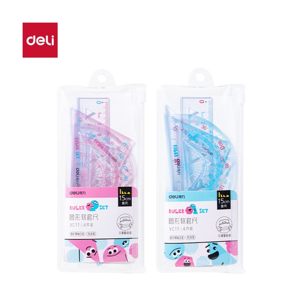 DELI/得力 图形软套尺 VC17 颜色:混；尺寸:15cm 单位:套