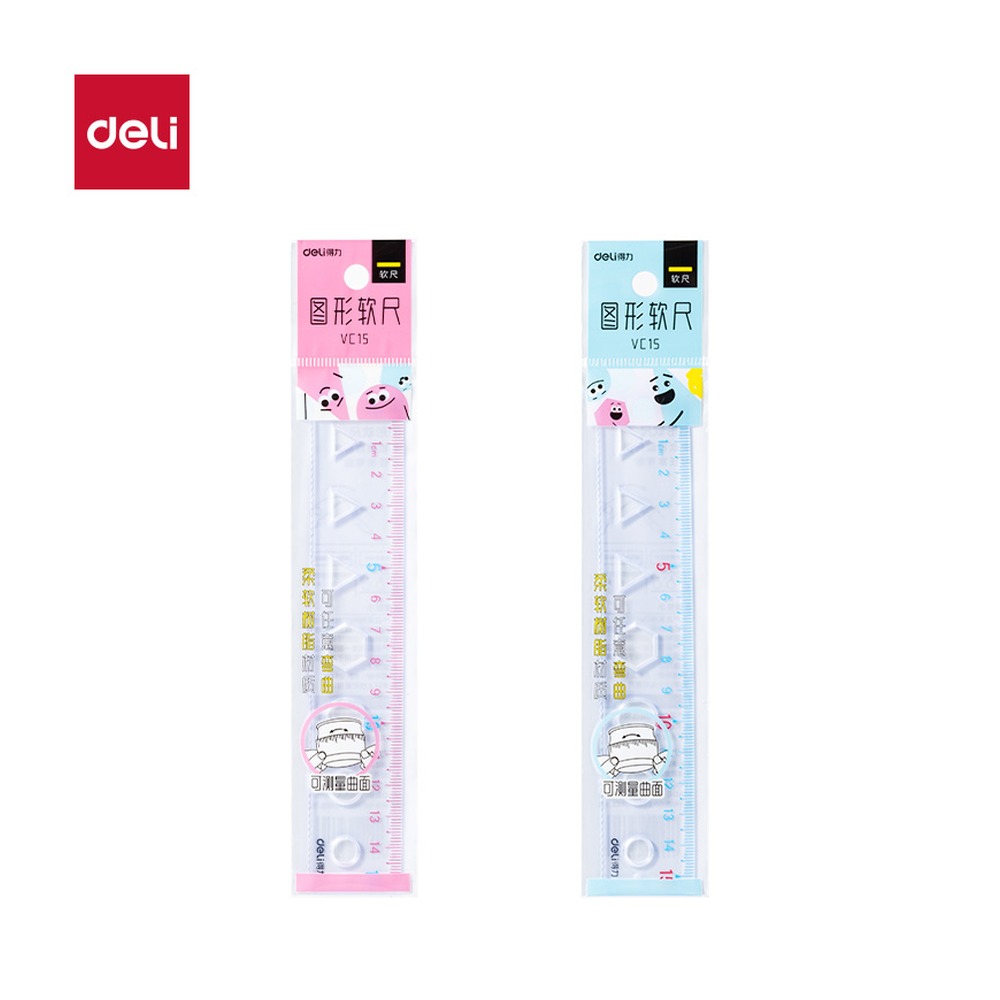 DELI/得力 图形软直尺 VC15 颜色:混；尺寸:15cm 单位:把