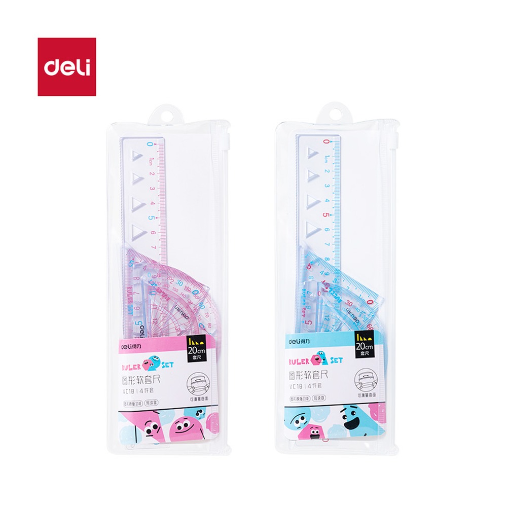 DELI/得力 图形软套尺 VC18 颜色:混；尺寸:20cm 单位:套