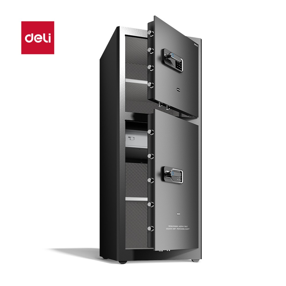 DELI/得力 指纹密码保管箱H1500S AE138 颜色:黑色 单位:台