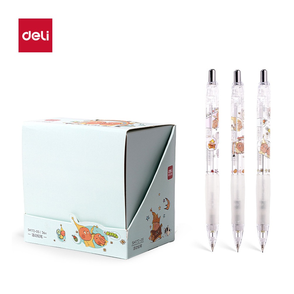 DELI/得力 星星人活动铅笔 SH172-05 颜色:混；尺寸:0.5mm；笔芯规格:0.5mm 单位:支