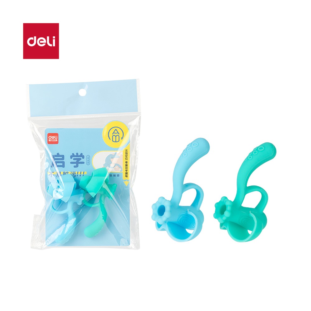DELI/得力 启学五指握笔护套 VC504 颜色:蓝绿；结构:五指 单位:袋
