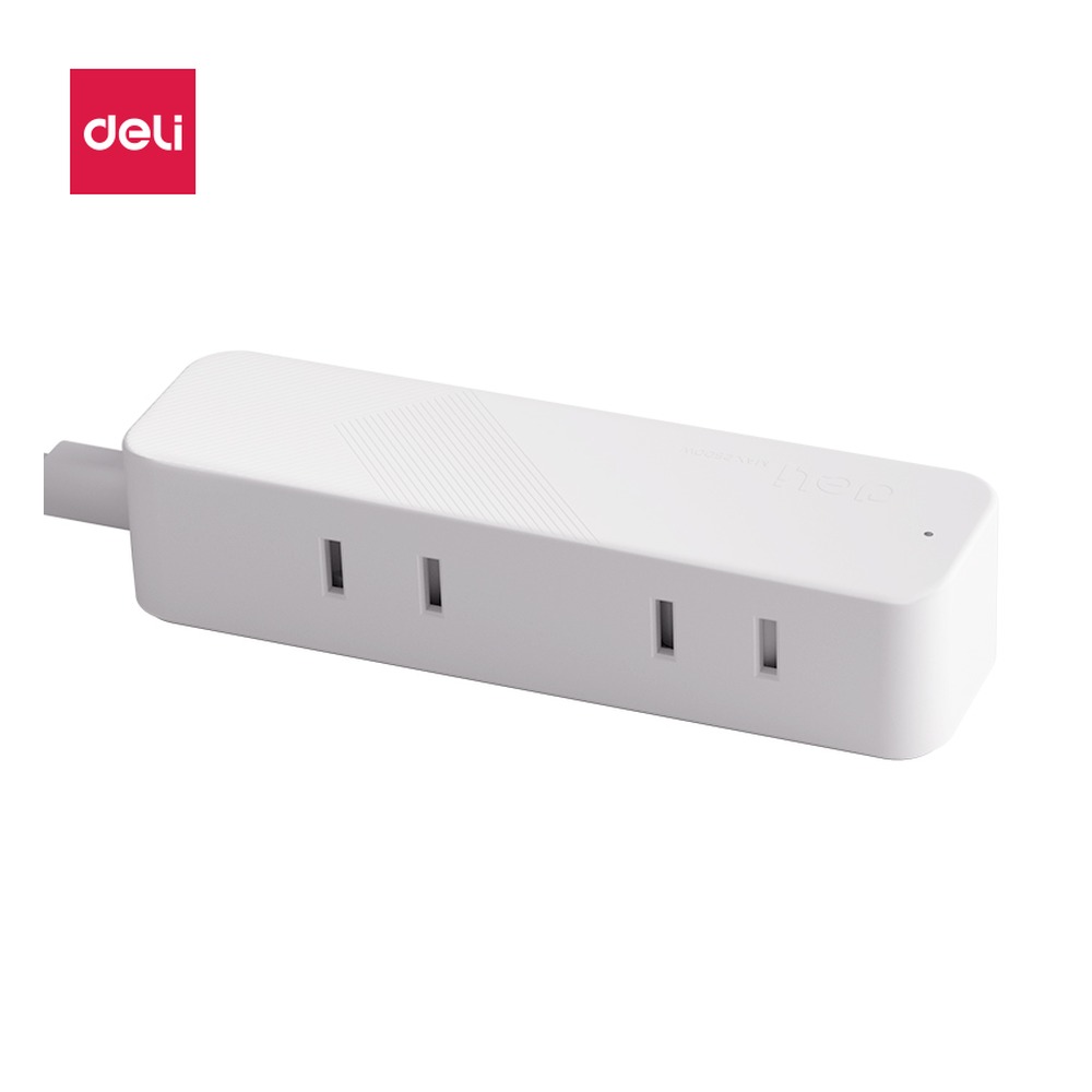 DELI/得力 插座4组2插 LX4004(1.8) 颜色:白；尺寸:1.8米；额定功率:2500W；结构:4组2插 单位:个