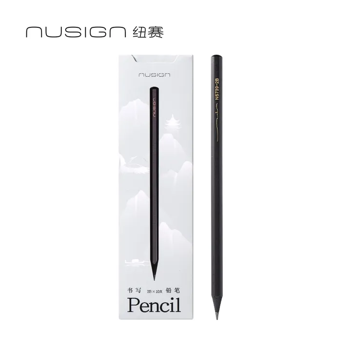 DELI/得力 六角杆纽赛铅笔2B NS739-2B 规格:10支盒；颜色:黑；材质:黑木笔杆+石墨铅芯；尺寸:72mmx176mm (单支)；包装:10支/盒 单位:盒