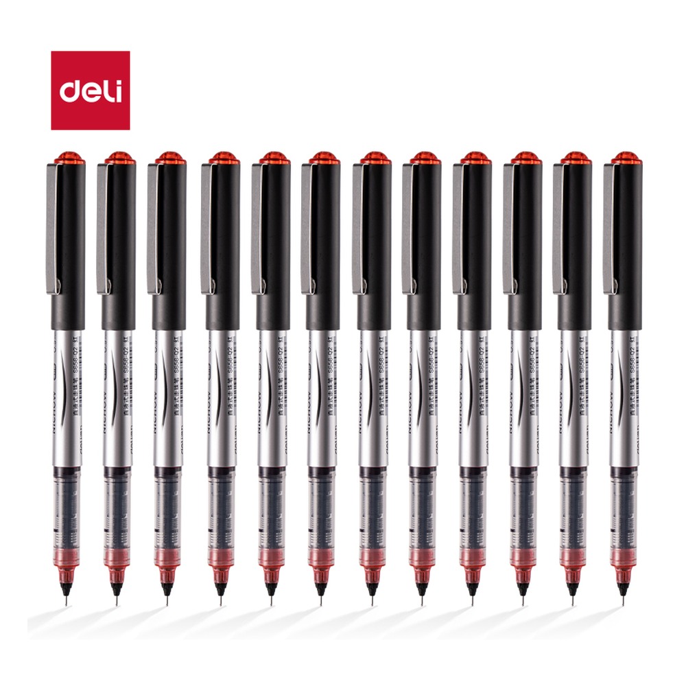 DELI/得力 直液式走珠笔全 S656-Q2 颜色:红；尺寸:0.5mm；笔芯规格:0.5mm全针管 单位:支