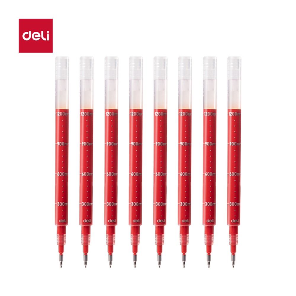 DELI/得力 刷题速干大容量按动笔芯 SE172 颜色:红；尺寸:0.5mm；笔芯规格:0.5mmST头 单位:支