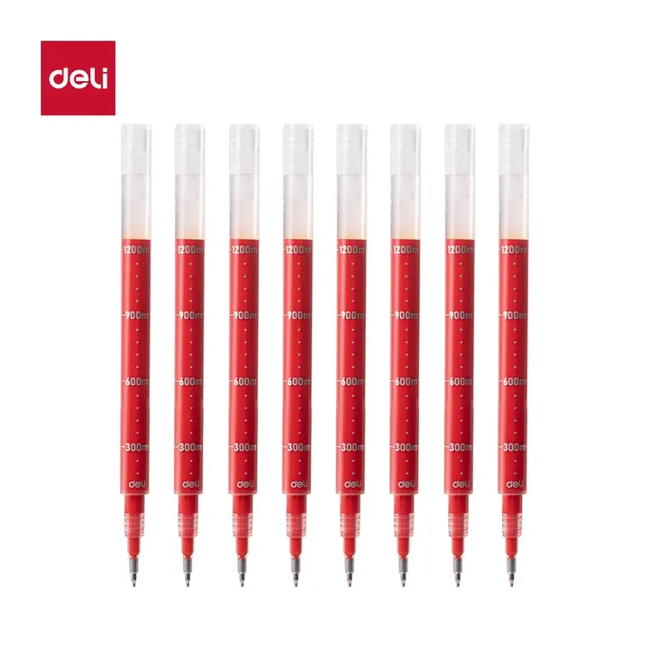 DELI/得力 刷题速干大容量按动笔芯 SE172 颜色:红；尺寸:0.5mm；笔芯规格:0.5mmST头 单位:支
