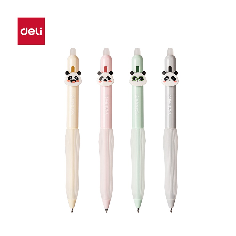 DELI/得力 熊猫系列熊猫系列按动IP中性笔 SA290 颜色:黑；尺寸:0.5mm；笔芯规格:0.5mm子弹头 单位:支