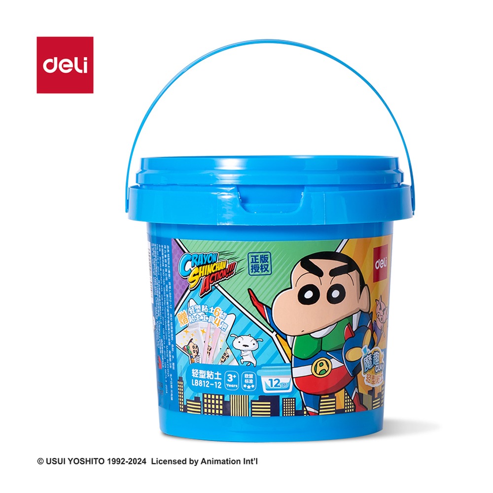 DELI/得力 蜡笔小新桶装粘土 LB812-12 颜色:混 单位:桶