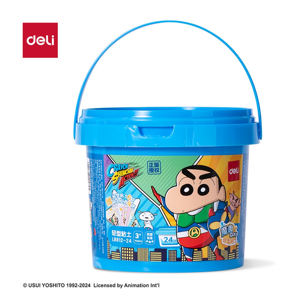 DELI/得力 蜡笔小新桶装粘土 LB812-24 颜色:混 单位:桶
