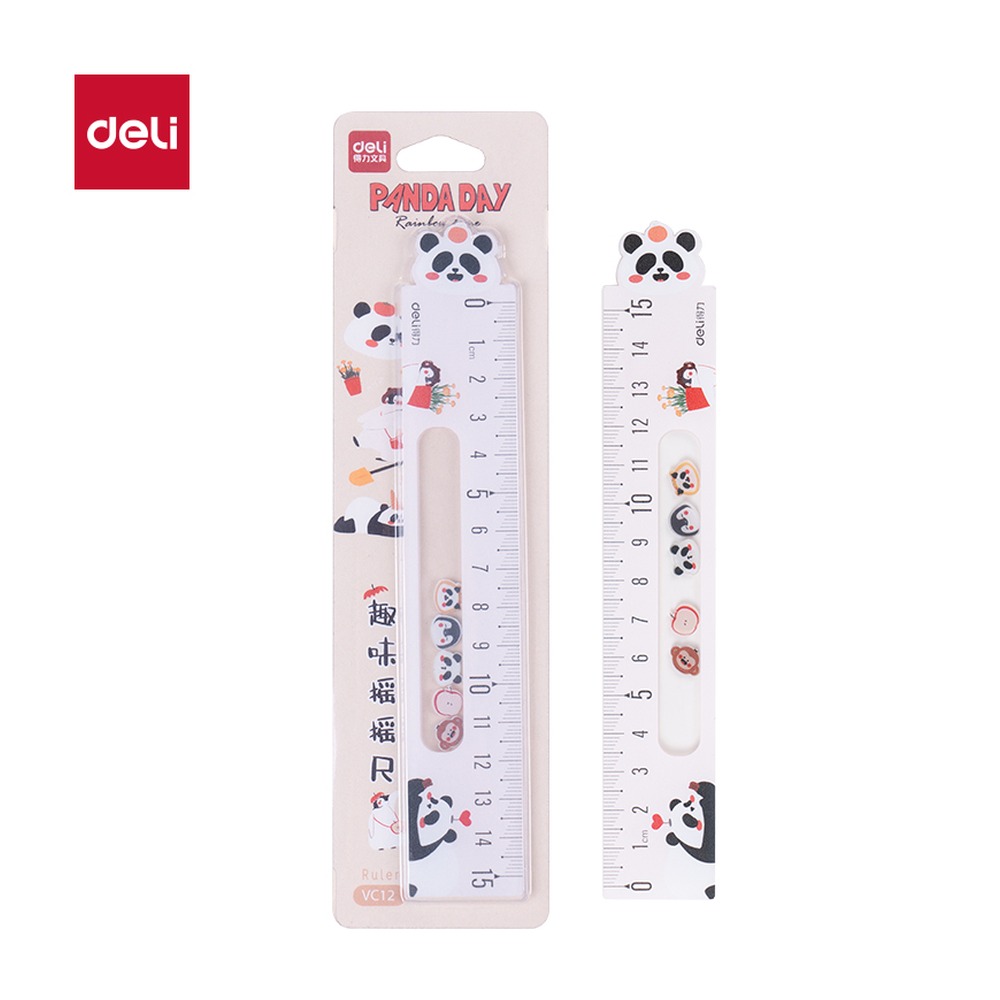 DELI/得力 摇摇直尺 VC12 颜色:米色；尺寸:15cm 单位:把