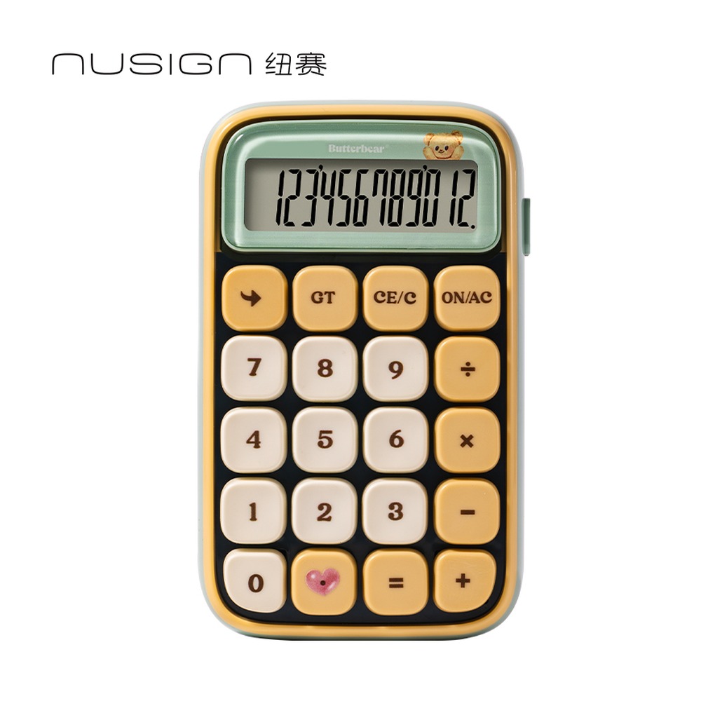 DELI/得力 黄油小熊纽赛计算器 NS043-B 颜色:绿色 单位:台
