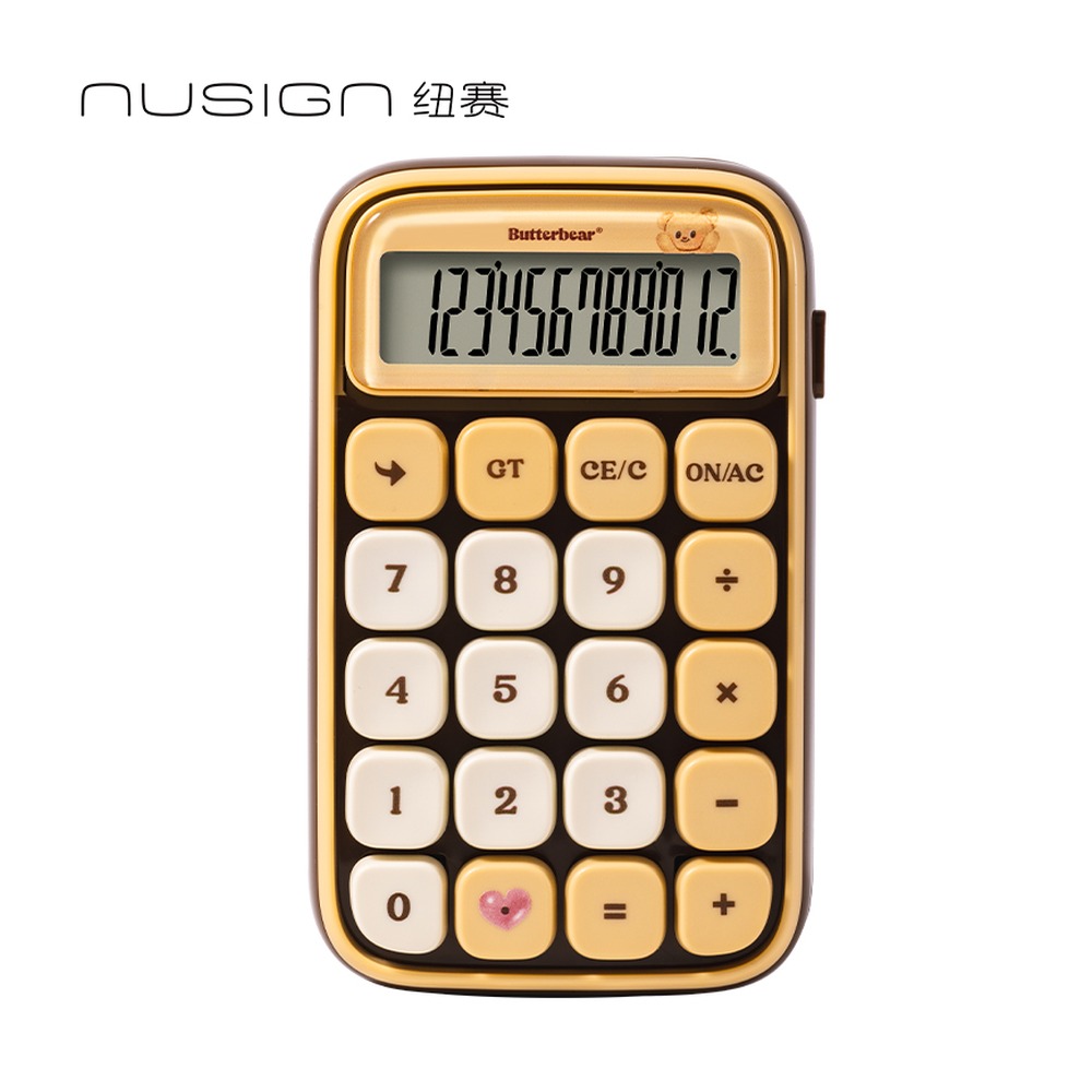 DELI/得力 黄油小熊纽赛计算器 NS043-B 颜色:棕色 单位:台