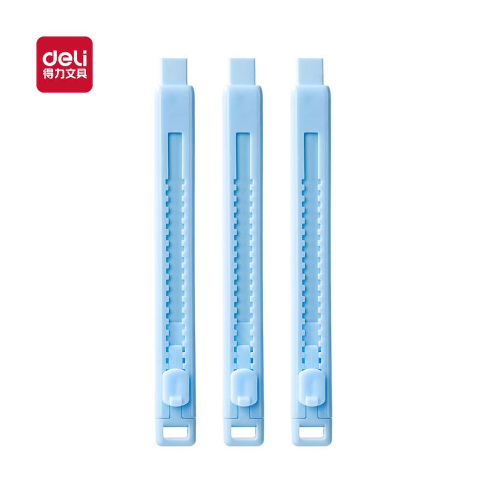 DELI/得力 笔型推拉热缩装橡皮擦 VP450 颜色:蓝 单位:块