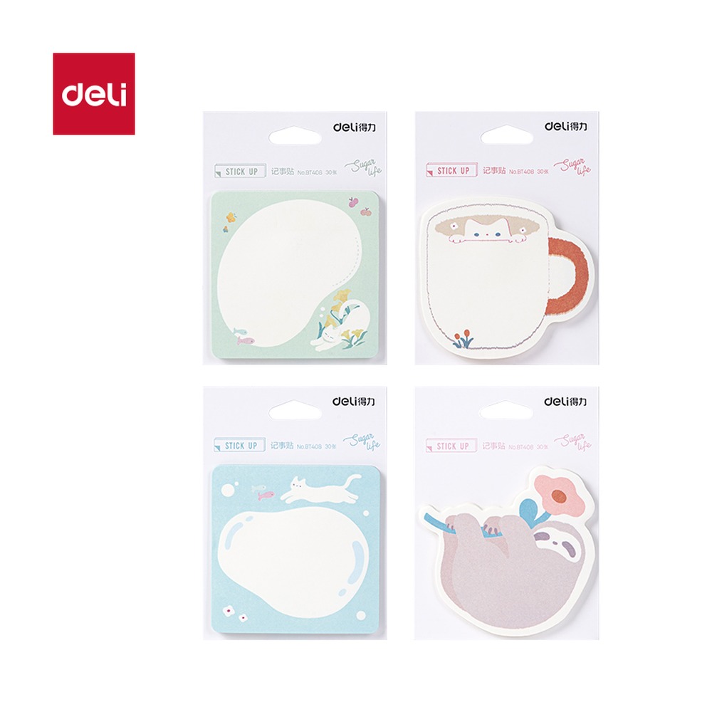 DELI/得力 记事贴x BT408 尺寸:80mmx110mm；笔芯规格:80mm/110mm 单位:本