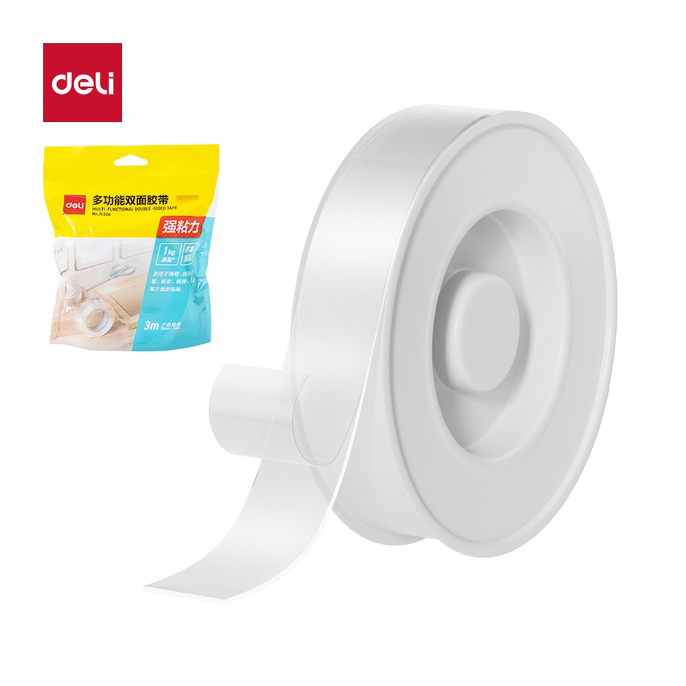 DELI/得力 纳米胶带 JL506 颜色:透明；尺寸:30mm*3m*1mm；包装:1卷/袋；笔芯规格:30mm/1mm 单位:袋