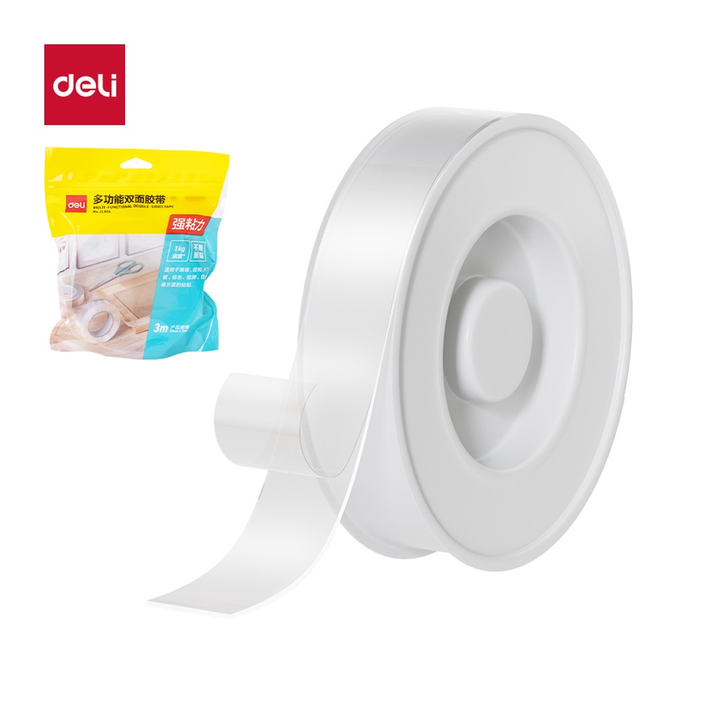 DELI/得力 纳米胶带 JL504 颜色:透明；尺寸:30mm*3m*2mm；包装:1卷/袋；笔芯规格:30mm/2mm 单位:袋