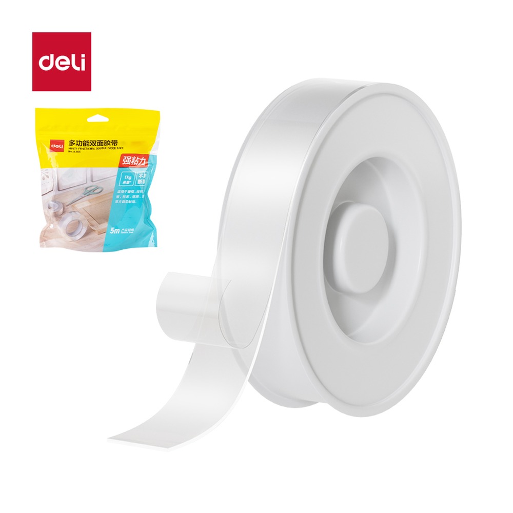 DELI/得力 纳米胶带 JL505 颜色:透明；尺寸:30mm*5m*1mm；包装:1卷/袋；笔芯规格:30mm/1mm 单位:袋