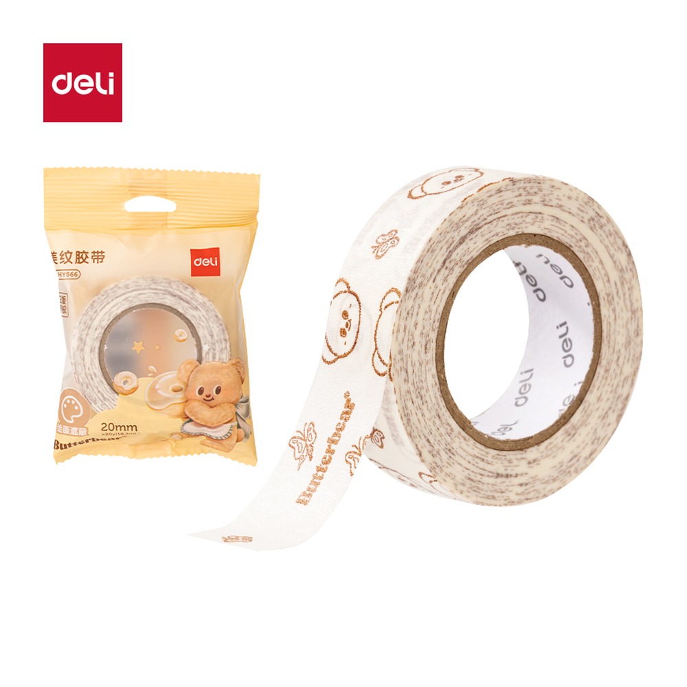 DELI/得力 美纹胶带 HY566 颜色:白色；尺寸:20mm*20；笔芯规格:20mm 单位:袋