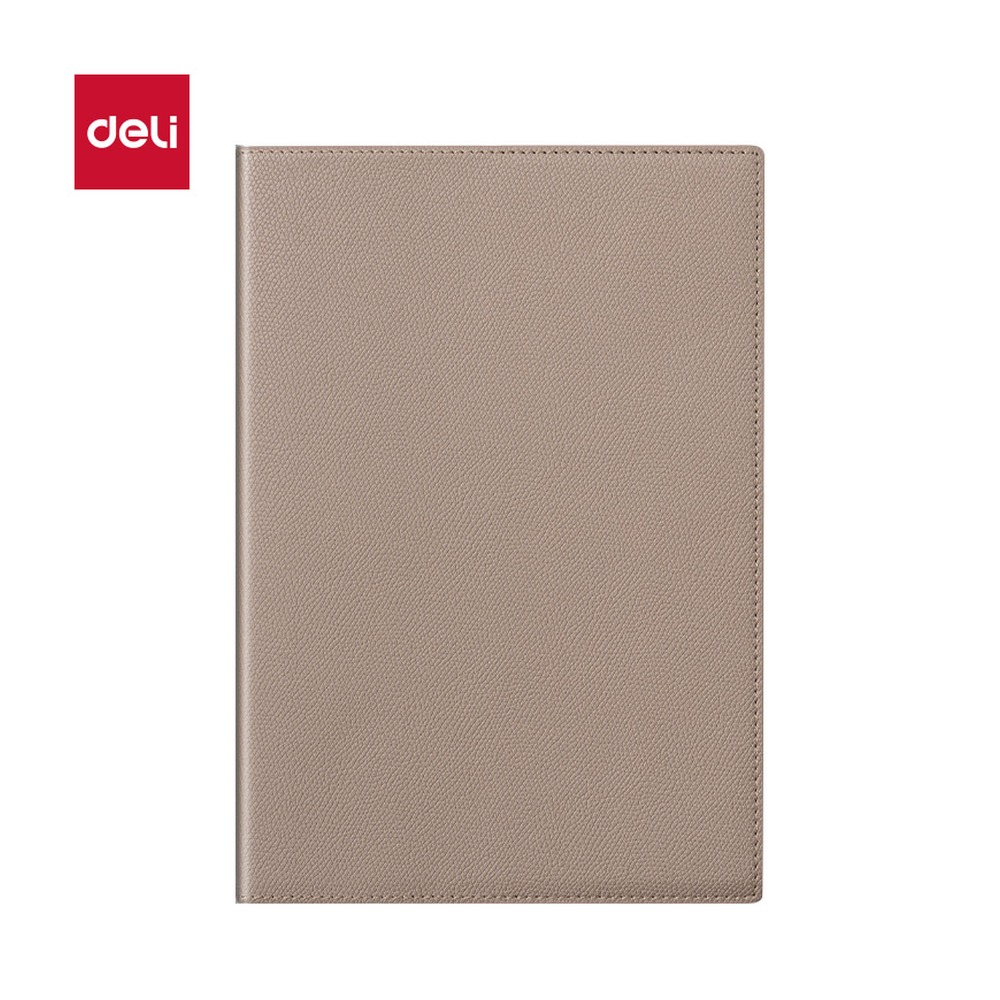 DELI/得力 轻商务皮面本行距 7900-Q 颜色:浅咖色；尺寸:10mm；纸张规格:80张、10mm行距 单位:本