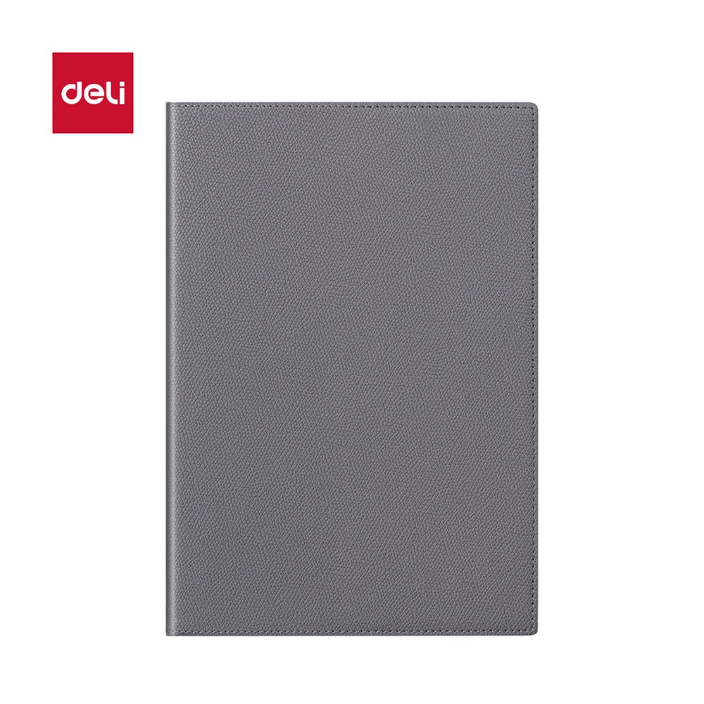 DELI/得力 轻商务皮面本行距 7900-Q 颜色:灰色；尺寸:10mm；纸张规格:80张、10mm行距 单位:本