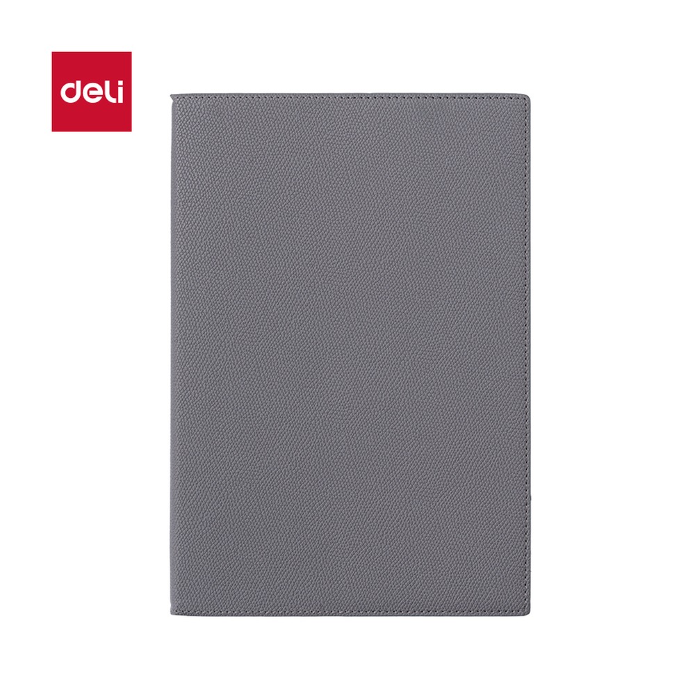 DELI/得力 轻商务皮面本行距 7901-Q 颜色:灰色；尺寸:10mm；纸张规格:80张、10mm行距 单位:本