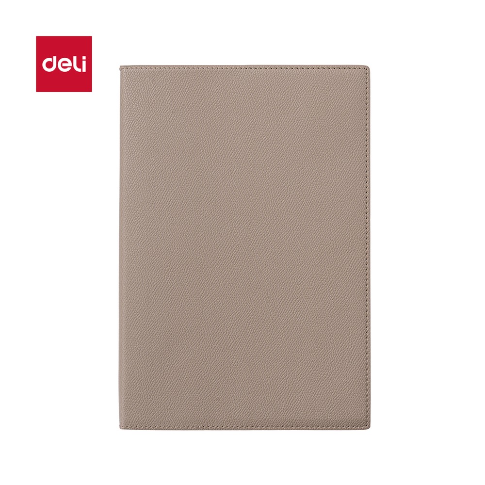 DELI/得力 轻商务皮面本行距 7901-Q 颜色:浅咖色；尺寸:10mm；其他:80张、10mm行距；笔芯规格:10mm 单位:本