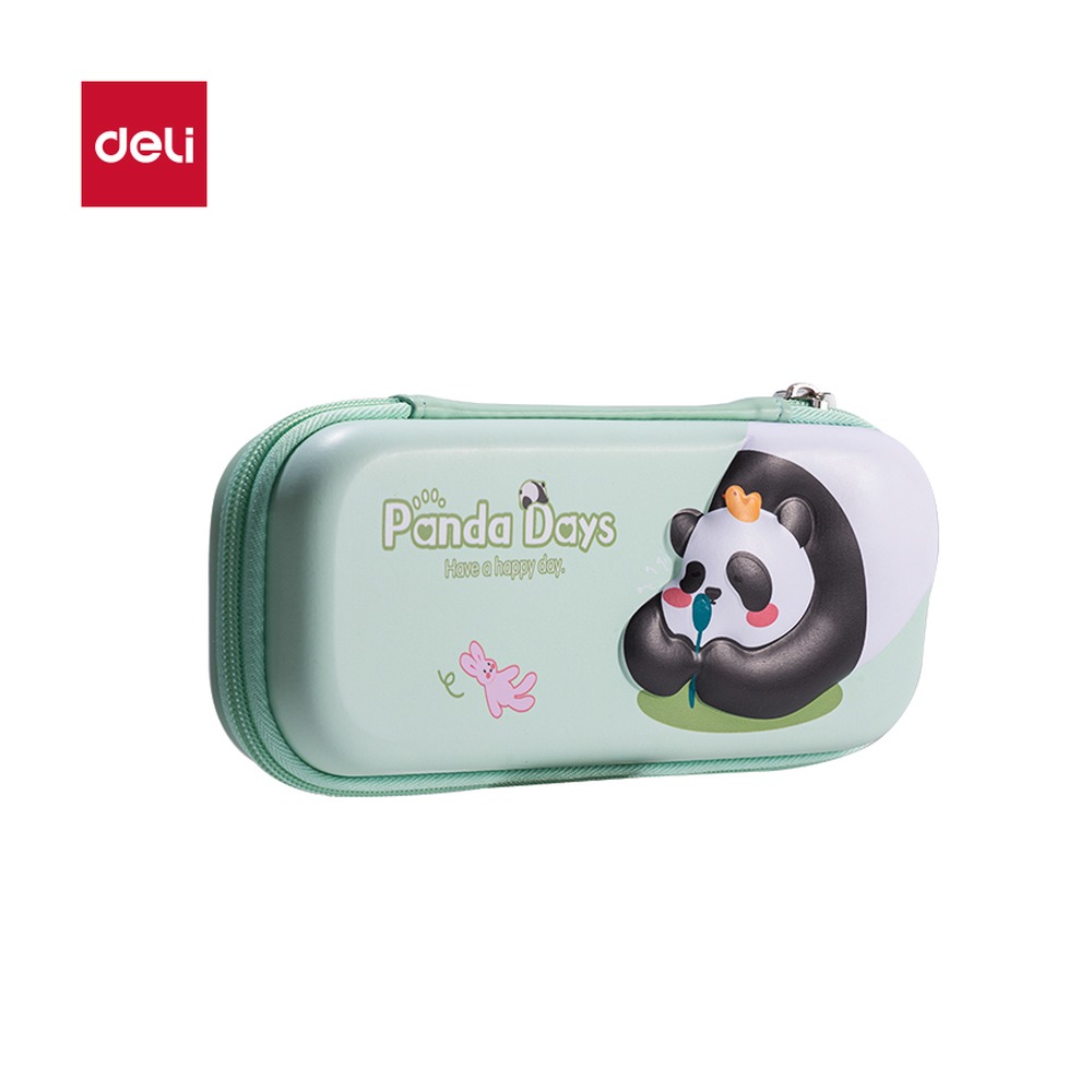 DELI/得力 熊猫EVA笔盒 BC382 颜色:浅绿 单位:个