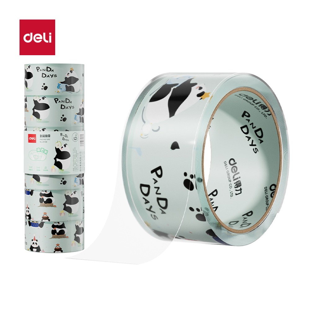 DELI/得力 封箱胶带 JD100B 规格:胶带颜色；尺寸:45mm*30；包装:6卷/筒；笔芯规格:45mm 单位:筒