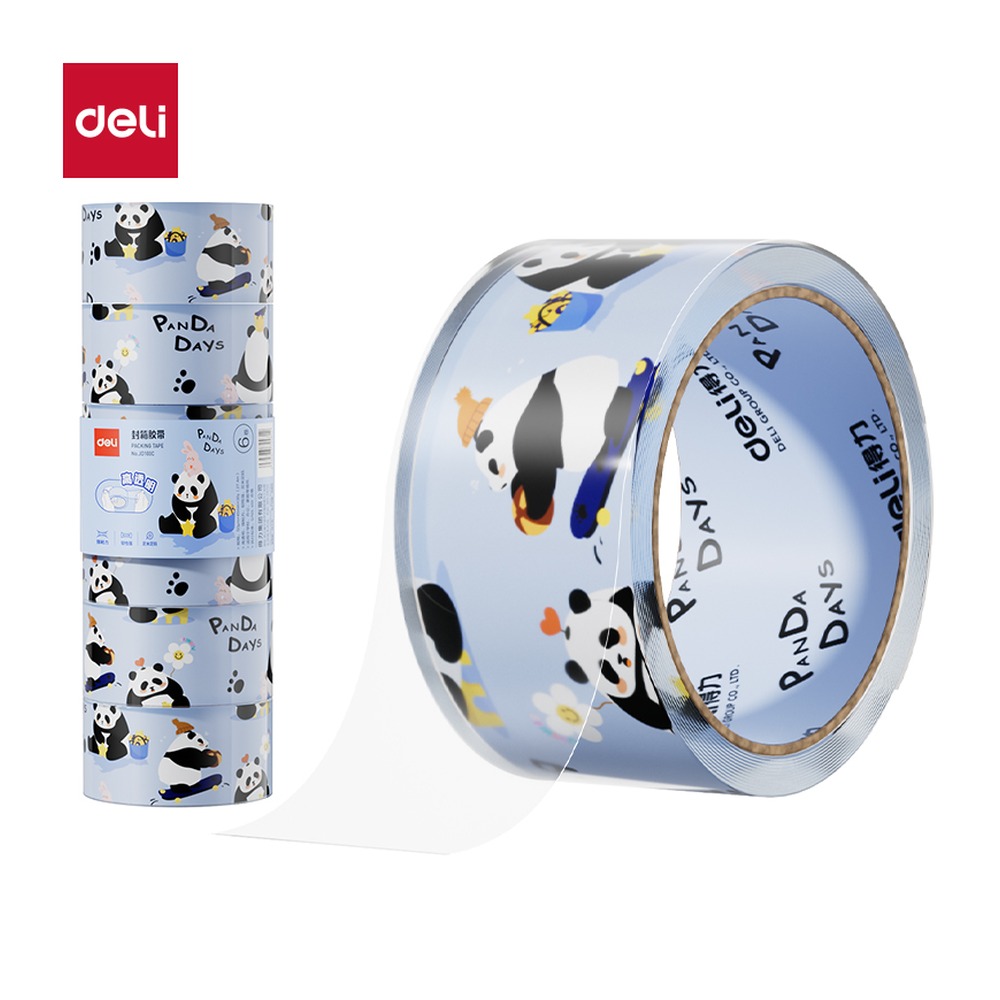 DELI/得力 封箱胶带 JD100C 规格:胶带颜色；尺寸:45mm*30；包装:6卷/筒；笔芯规格:45mm 单位:筒