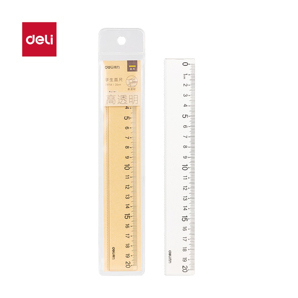 DELI/得力 直尺 79754 尺寸:20cm 单位:把