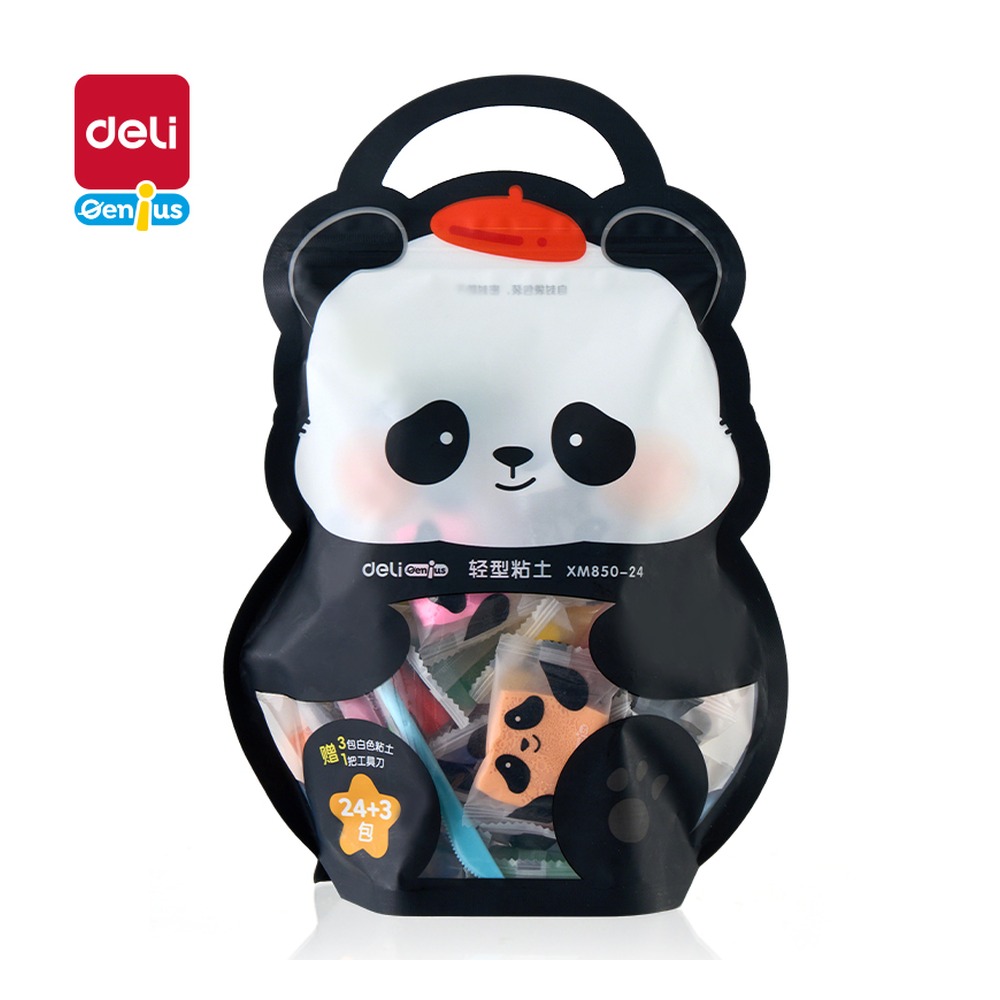 DELI/得力 熊猫粘土+ XM850-24 颜色:混；适用:熊猫 单位:袋