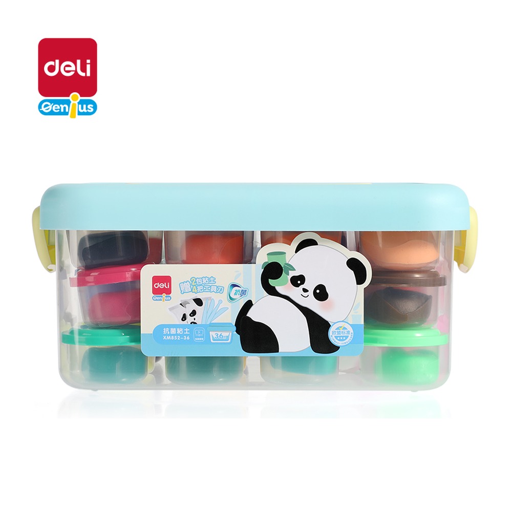 DELI/得力 熊猫工具箱抗菌粘土+ XM852-36 颜色:混；适用:熊猫 单位:箱