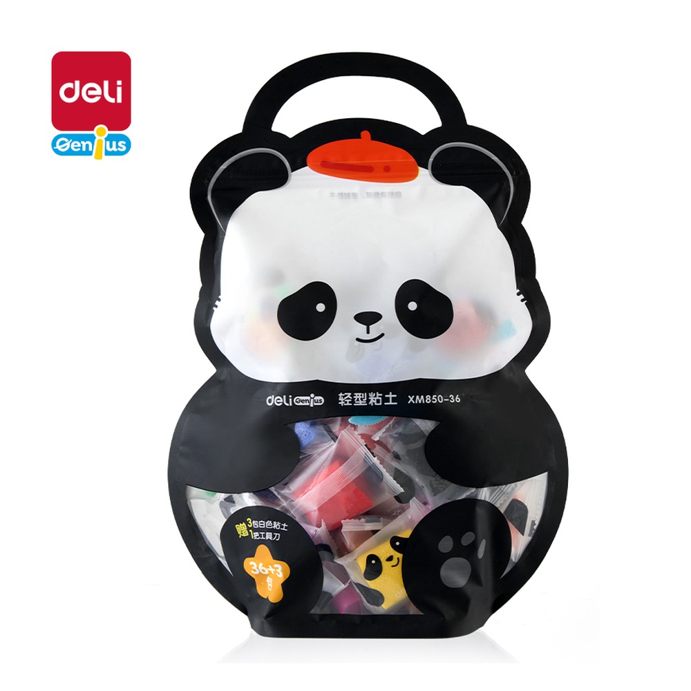 DELI/得力 熊猫粘土+ XM850-36 颜色:混；包装:36色+3包 单位:袋