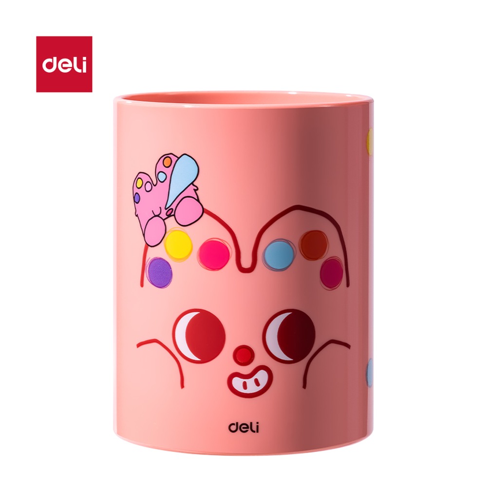 DELI/得力 奶噗噗笔筒 PK450 颜色:红色 单位:个