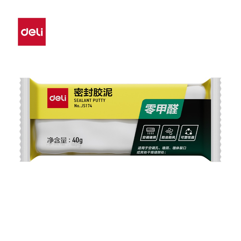 DELI/得力 零甲醛密封胶泥 JS174 颜色:白；克重:40g 单位:包