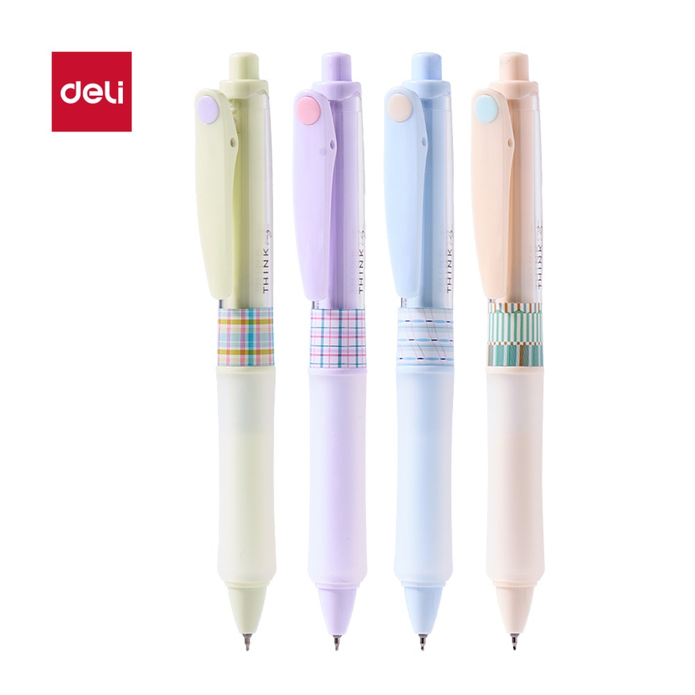 DELI/得力 方寸格速干按动学生中性笔 SA297 颜色:黑；尺寸:0.5mm；笔芯规格:0.5mmST笔头 单位:支