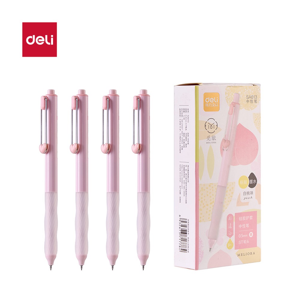 DELI/得力 香味按动中性笔 SA613 颜色:黑；尺寸:0.5mm；笔芯规格:0.5mm 单位:支