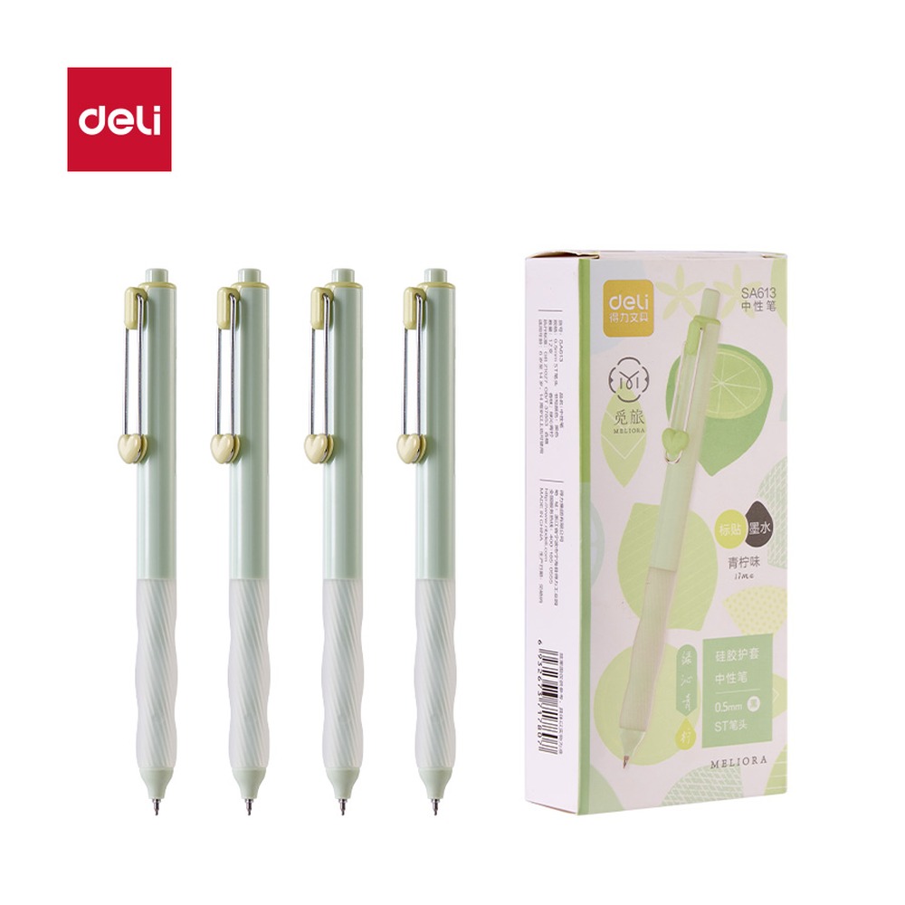 DELI/得力 香味按动中性笔 SA613 颜色:黑；尺寸:0.5mm；笔芯规格:0.5mm 单位:支