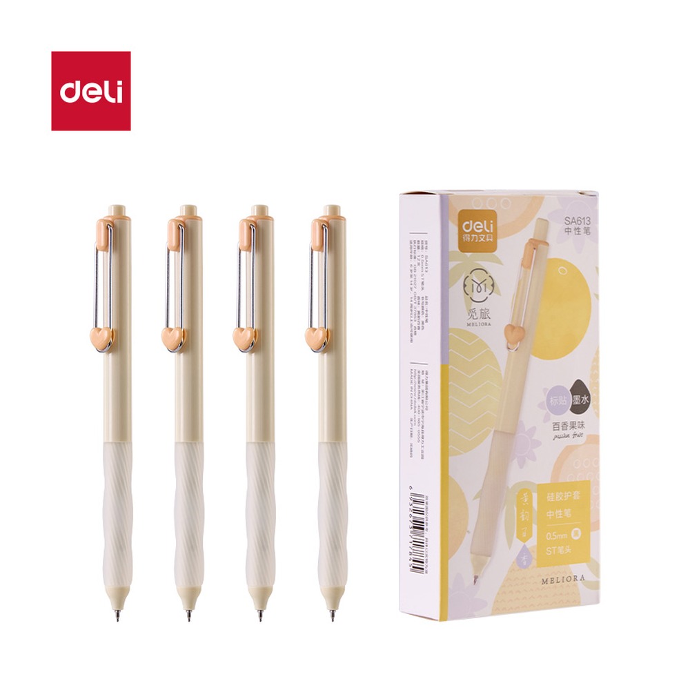 DELI/得力 香味按动中性笔 SA613 颜色:黑；尺寸:0.5mm；笔芯规格:0.5mm 单位:支
