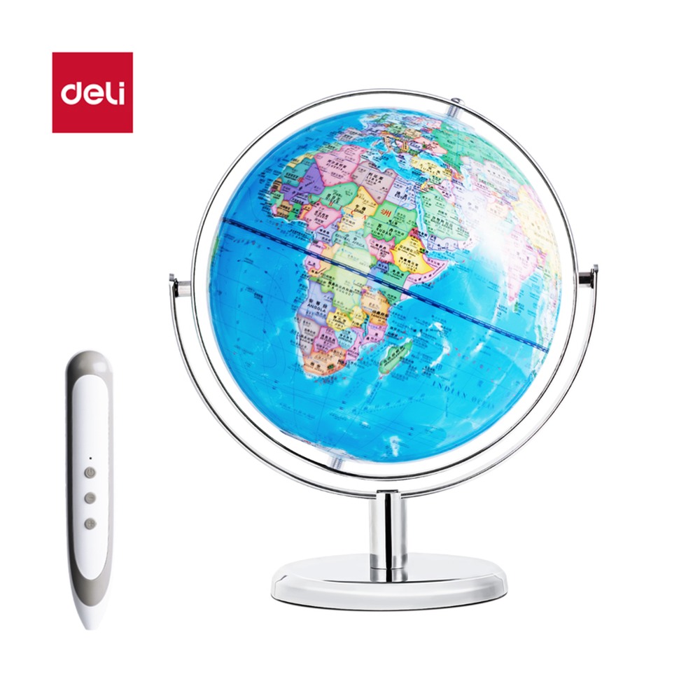 DELI/得力 点读地球仪 LG100 颜色:蓝；材质:金属；尺寸:20cm 单位:台