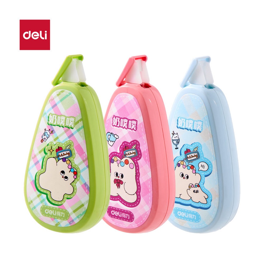 DELI/得力 修正带 V017A 颜色:混色；尺寸:5mm*30m；适用:奶噗噗基础款；笔芯规格:5mm 单位:个