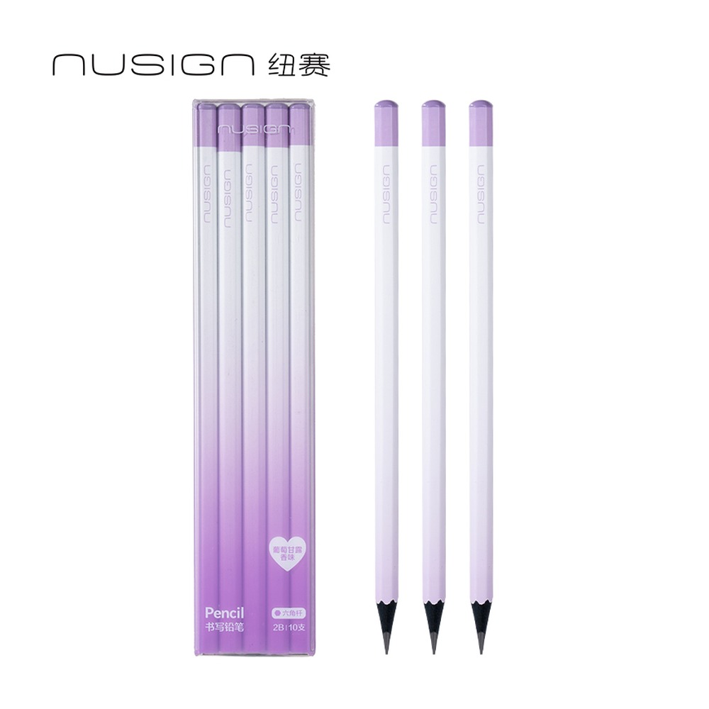 DELI/得力 日光轻语六角杆纽赛铅笔2B NS749-2B 规格:10支盒；颜色:混；材质:黑木笔杆+石墨铅芯；尺寸:7.2mmx175mm (单支)；包装:10支/盒 单位:盒