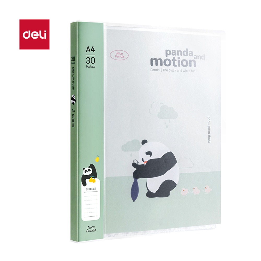 DELI/得力 熊猫系列资料册 XM703-30 颜色:绿 单位:个