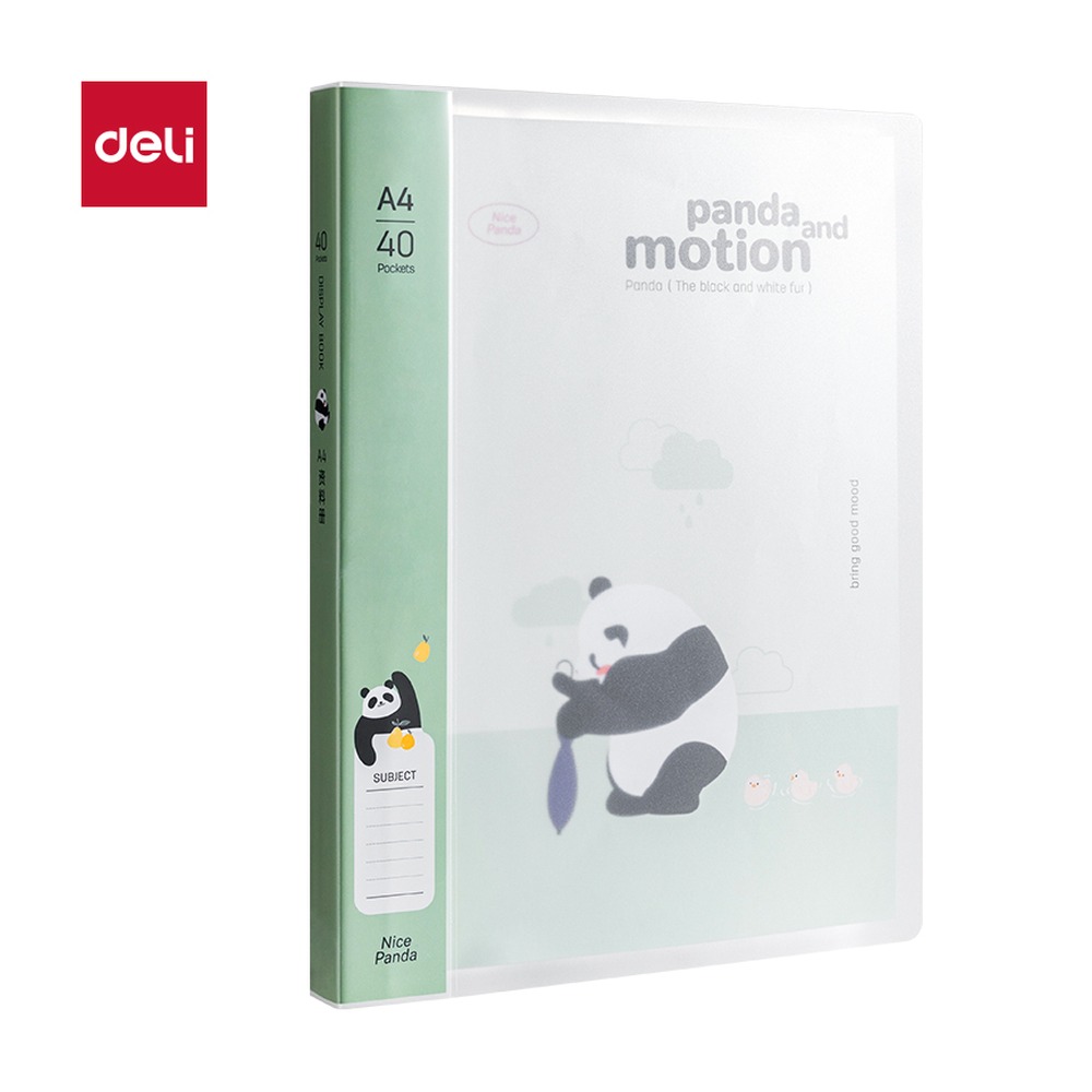 DELI/得力 熊猫系列资料册 XM703-40 颜色:绿 单位:个
