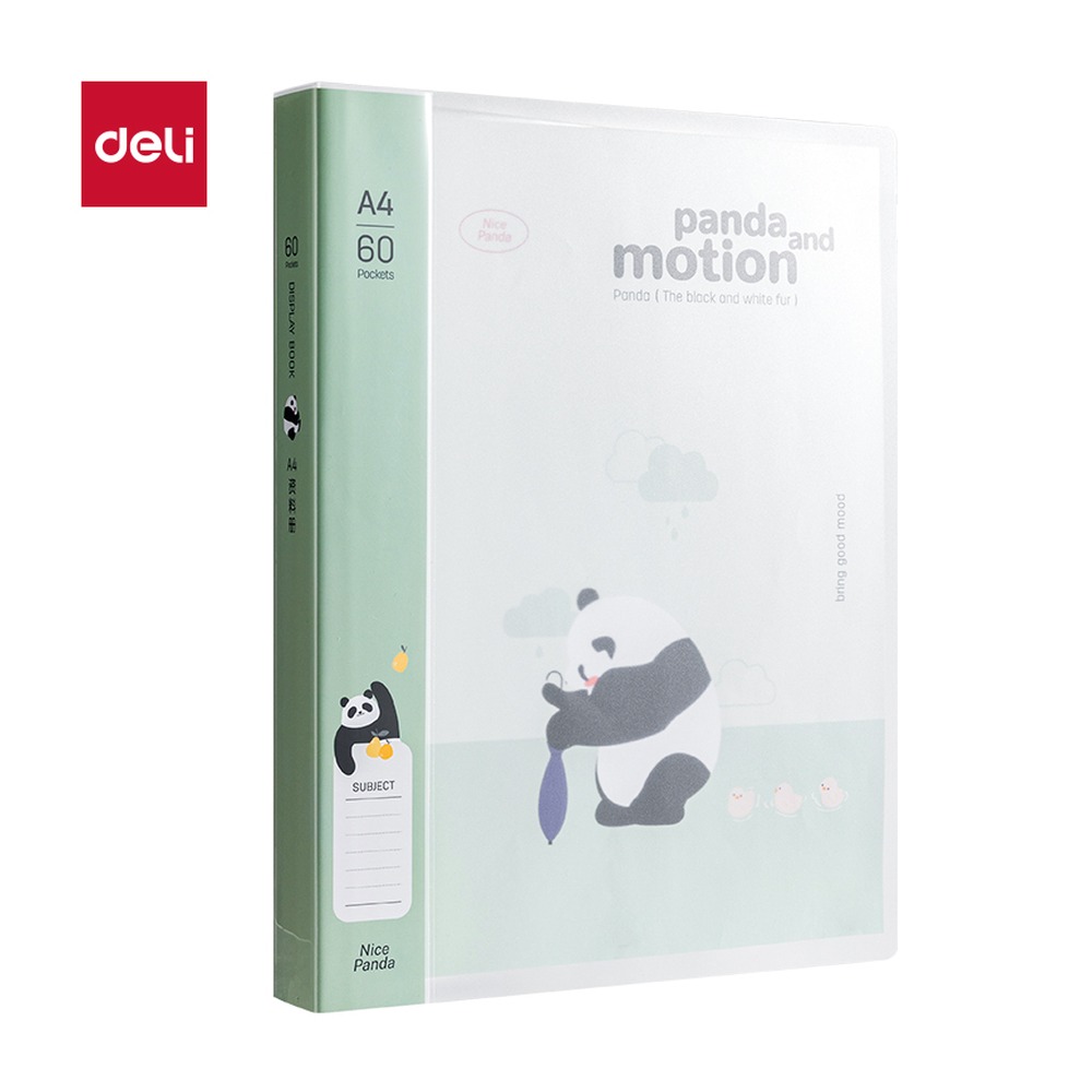 DELI/得力 熊猫系列资料册 XM703-60 颜色:绿 单位:个