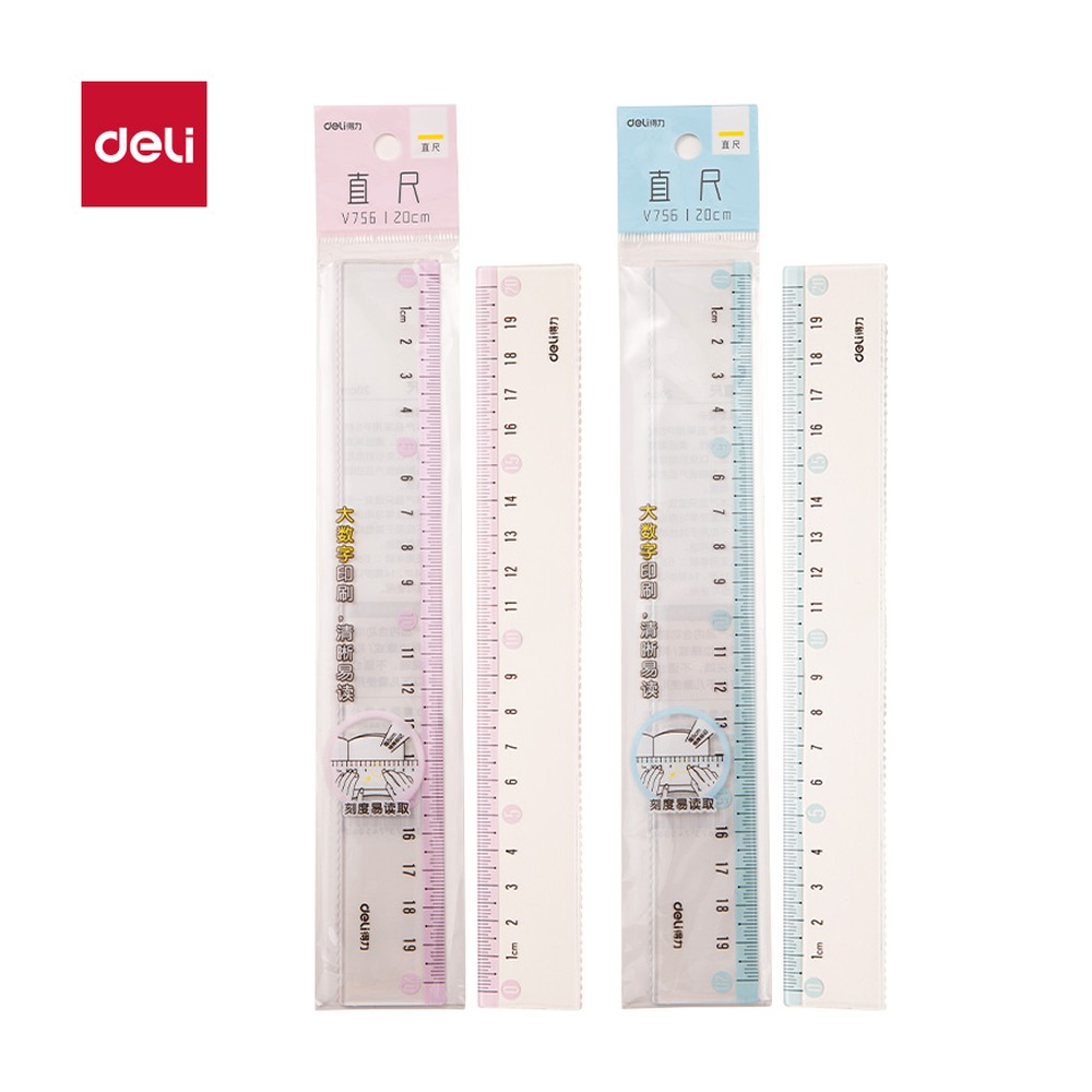 DELI/得力 时尚色彩系列仪尺 V756 颜色:混；尺寸:20CM 单位:把