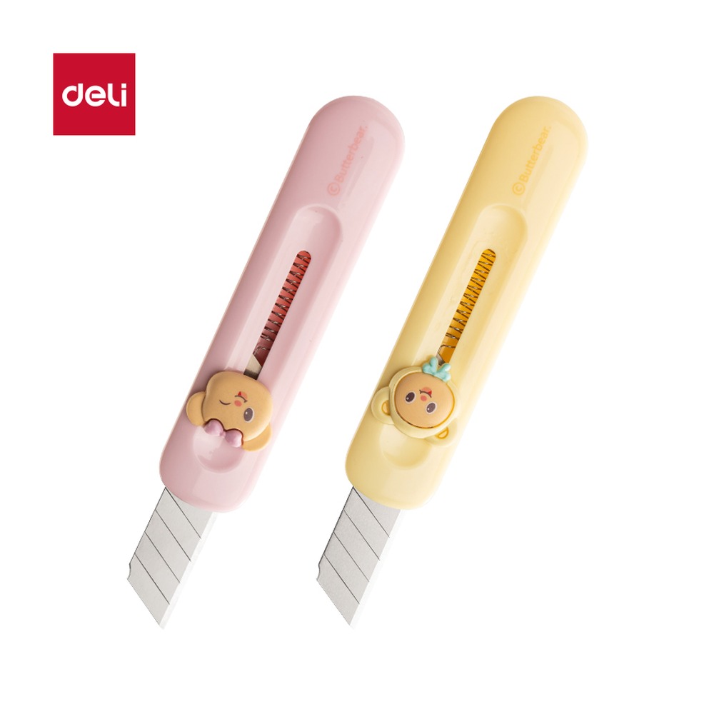 DELI/得力 黄油小熊迷你美工刀 HY200 颜色:混色 单位:把